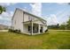 Well-maintained backyard of a house featuring a covered patio and lush green grass at 7345 Vale Ct, Cumming, GA 30028