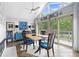 Bright dining room with large sliding glass doors and vaulted ceilings provide great natural light at 648 York View Dr, Auburn, GA 30011