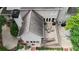 Aerial view of the house showing the roof, outdoor patio area, and backyard at 3616 Blakeford Ct, Marietta, GA 30062