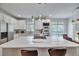 Modern kitchen featuring a large white island with seating, stainless steel appliances, and elegant pendant lighting at 370 Beracah Sw Trl, Atlanta, GA 30331