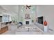 Open-concept living area with high ceilings, fireplace, and seamless flow to the kitchen at 370 Beracah Sw Trl, Atlanta, GA 30331