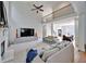 Expansive living room with soaring ceilings, fireplace, and open access to the dining area at 370 Beracah Sw Trl, Atlanta, GA 30331