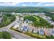 Aerial view of a residential neighborhood surrounded by lush greenery and tree-lined streets at 2075 Parkhaven Ct, Roswell, GA 30076