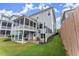 Backyard featuring a well-manicured lawn, a screened in patio, and partially finished basement at 2075 Parkhaven Ct, Roswell, GA 30076