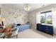 Charming bedroom with a desk, dresser, and a lovely wall map for decor at 2075 Parkhaven Ct, Roswell, GA 30076