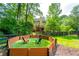 Charming backyard patio with artificial turf and seating area, enclosed by wood fence for privacy at 1885 N Creek Cir, Alpharetta, GA 30009