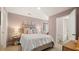 Comfortable bedroom with soft mauve walls and natural lighting, a serene retreat for relaxation at 3076 Yellowhammer Dr, Marietta, GA 30064