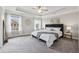 Spacious bedroom features tray ceilings, soft carpet, and an abundance of natural light at 4012 Townsend Ln, Dunwoody, GA 30346