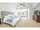 Spacious main bedroom featuring a tray ceiling, sitting area, and neutral decor at 5963 Wild River Vw, Sugar Hill, GA 30518
