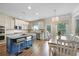 Modern kitchen featuring an island with seating and a dining area with natural light at 909 Shatley Dr, Stockbridge, GA 30281