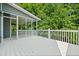 Large screened porch featuring painted wood floors, white railings, and view of the backyard at 1010 Longcreek Pointe, Alpharetta, GA 30005