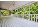 This screened porch includes painted wood floors and screened walls overlooking the yard at 1010 Longcreek Pointe, Alpharetta, GA 30005