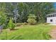 Well-manicured backyard with lush greenery, privacy fence, and landscaping at 5631 Queensborough Dr, Atlanta, GA 30338