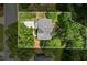 Aerial view of the property, surrounded by lush trees, offering privacy and seclusion at 3570 Bardfield Ct, Cumming, GA 30041