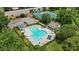 Aerial view of the community pool, a great place to spend time with neighbors and friends at 3570 Bardfield Ct, Cumming, GA 30041