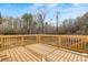 Spacious wooden deck with natural surroundings and wood railing at 4410 Ross Estates Ct, Snellville, GA 30039