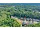 Aerial view showing a home nestled among lush trees, in a quiet residential neighborhood at 2525 Well Springs Dr, Buford, GA 30519