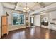 Entryway featuring hardwood floors, natural light, and decorative ceiling beams at 2525 Well Springs Dr, Buford, GA 30519