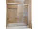 Bathroom with ceramic tile and sliding glass door at 112 Birchwood Pass, Canton, GA 30114