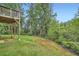 Green backyard and treeline for outdoor play and entertainment space at 79 Little Creek Manor Dr, Dallas, GA 30157