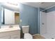 Clean bathroom with a shower, toilet, and vanity at 3349 Lavista Dr, Atlanta, GA 30354