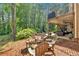 Enjoy outdoor gatherings around this cozy fire pit area in the private, wooded backyard at 4012 Ironhill Ln, Woodstock, GA 30189