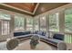 Cozy sunroom featuring a vaulted ceiling, large windows, and comfortable seating at 114 Trinity Hollow Dr, Canton, GA 30115