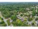 Aerial view of the neighborhood showing houses, streets, and trees at 3970 Genoa Ct, Duluth, GA 30096