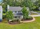 Aerial view of the house showing the landscaping and the front porch at 3970 Genoa Ct, Duluth, GA 30096