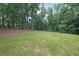 Large backyard with lush grass and mature trees at 1850 Donald Dr, Marietta, GA 30062