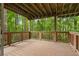 Wooden deck overlooking a private backyard with lush greenery, ideal for outdoor entertaining at 217 Millbrook Farm Rd, Marietta, GA 30068