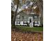 Charming home with white brick and black shutters and a lush green lawn at 126 Laguna Springs Dr, Woodstock, GA 30188