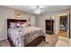 Cozy bedroom with soft carpet and modern decor with office alcove at 155 Matthew Way, Fayetteville, GA 30214