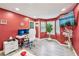 A modern living room setup with a decorative wall and a large TV screen at 4467 Pineridge Cir, Atlanta, GA 30338