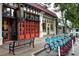 Charming street view with storefronts, pedestrian access and bike rentals at 1216 Virginia Ne Ct # 8, Atlanta, GA 30306