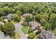 Aerial view of an estate nestled in a mature wooded neighborhood at 3770 Riverly Trce, Marietta, GA 30067