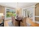 Charming dining room with hardwood floors, chandelier, and scenic window view at 3770 Riverly Trce, Marietta, GA 30067