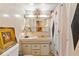 Charming bathroom with vintage fixtures, unique wallpaper, and retro decor at 1000 Delta Dr, Canton, GA 30114