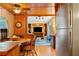 Eat-in kitchen that flows towards living room with a view of the backyard at 1000 Delta Dr, Canton, GA 30114