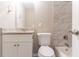 Bathroom features a white vanity with a granite countertop, a mirror, and a toilet at 2957 Browns Mill Se Rd, Atlanta, GA 30354