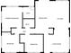 Simplified black-and-white floor plan displays the layout of bedrooms, bathrooms, living spaces, and kitchen at 2957 Browns Mill Se Rd, Atlanta, GA 30354