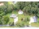 Aerial view of the property showcasing a large pool, home, and surrounding greenery at 76 Vaughn Ne Rd, Cartersville, GA 30121
