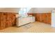 Vintage upstairs kitchen with retro oven and floral linoleum at 1391 Jefferson Ave, East Point, GA 30344