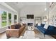 Inviting living room boasts a fireplace, large windows, and two sofas for comfortable gatherings at 3065 Foxhall Overlook, Roswell, GA 30075
