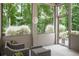 Cozy screened porch with outdoor furniture and views of the lush backyard at 2630 Timler Trce, Snellville, GA 30078