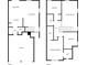 Floor plan of first and second floors, including kitchen, living room, bedrooms, and bathrooms at 3417 Sable Chase Ln, Atlanta, GA 30349