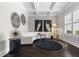 Stylish living room with coffered ceilings, hardwood floors, and modern decor at 1250 Atherton Park, Roswell, GA 30076