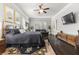 Serene primary bedroom suite with dark wood floors, plantation shutters, and neutral decor at 1250 Atherton Park, Roswell, GA 30076