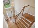 Entryway with hardwood stairs, chandelier, and front door view at 340 Old York Rd, Johns Creek, GA 30097
