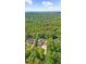 Aerial view highlighting the property's location surrounded by lush greenery and other mansions at 9005 Old Southwick Pass, Alpharetta, GA 30022